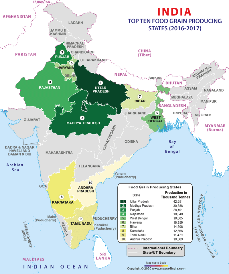 India Foodgrain Map