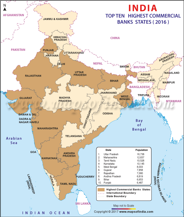Commercial Banks India Map