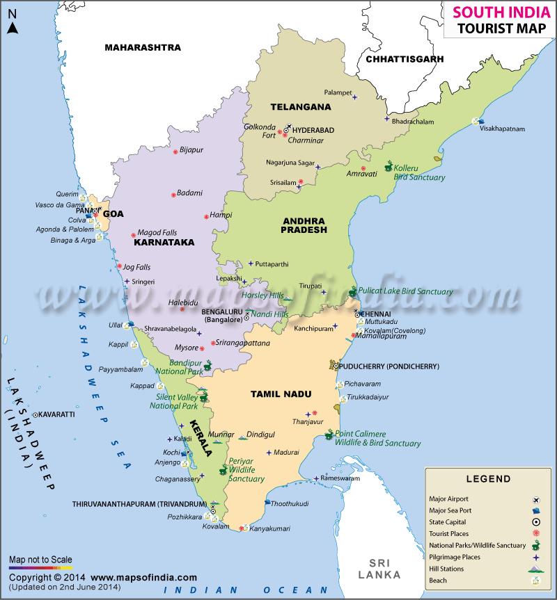 South India Travel Map South India Tour