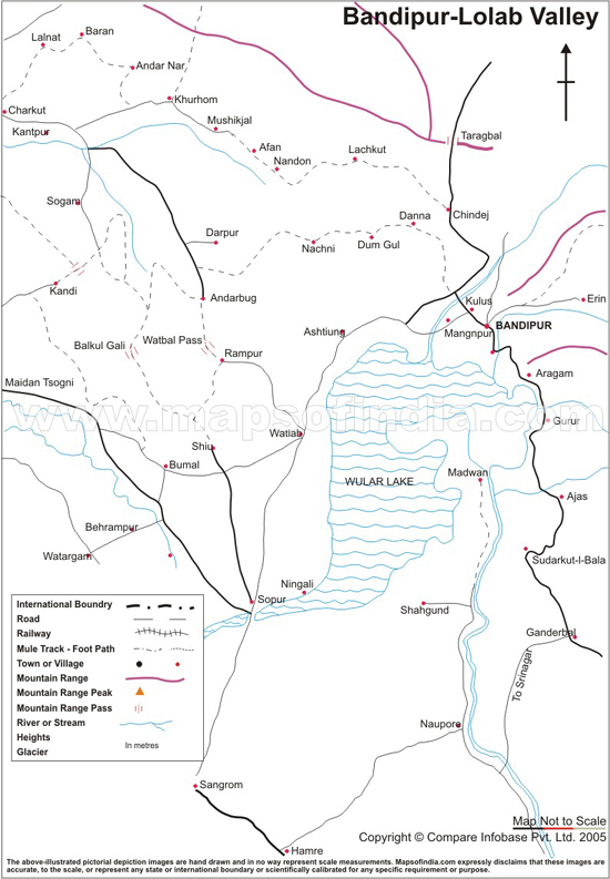 Bandipur Lolab Valley Trekking Route Map