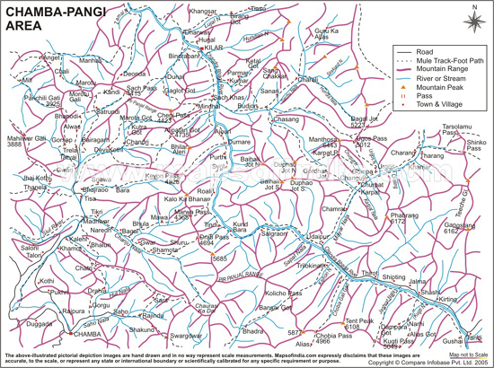 Chamba Pangi Route Map