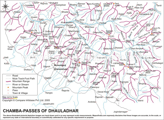 Chamba Passes of Dhauladhar Trekking Route Map