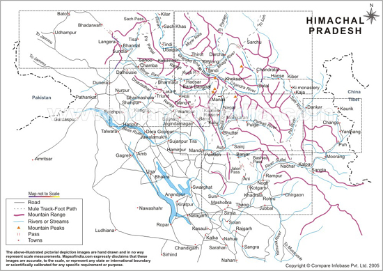 Himachal Pradesh Trekking Route Map