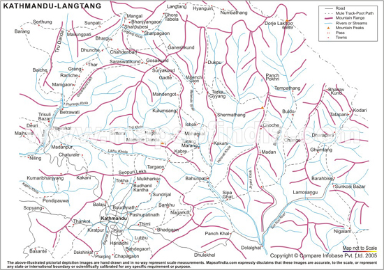 Kathmandu Langtang Trekking Route Map