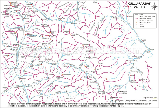 Kullu Parbati Valley Trekking Route Map