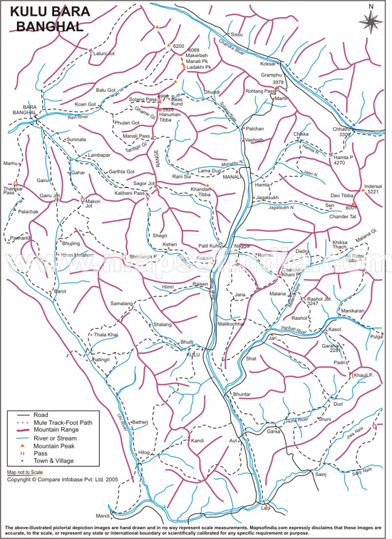 Kulu Bara Banghal Trekking Route Map