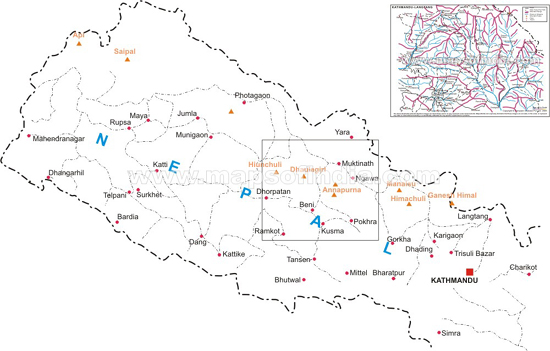 Nepal Trekking Route Map