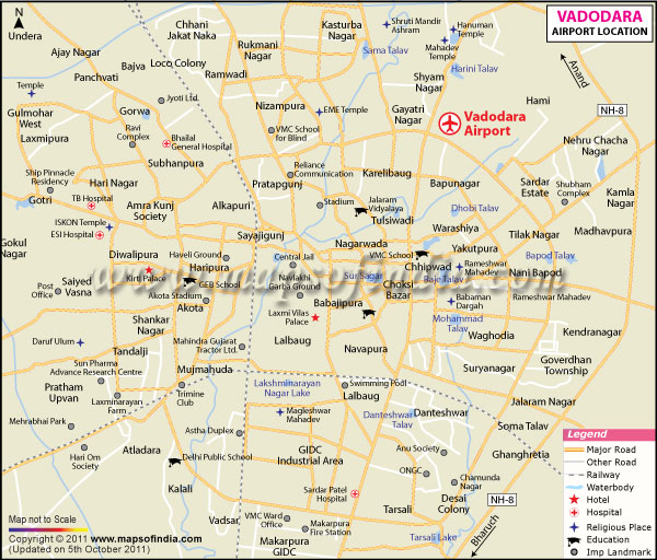 vadodara-airport-Location-map