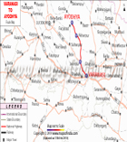 Varanasi to Ayodhya Route Map