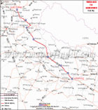 Varanasi to Haridwar Route Map