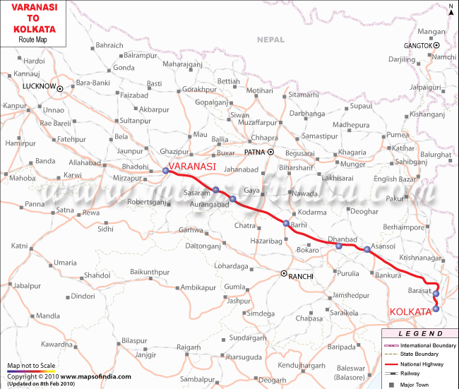 kolkata to varanasi road trip plan