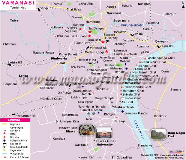 Varanasi Tourist Map