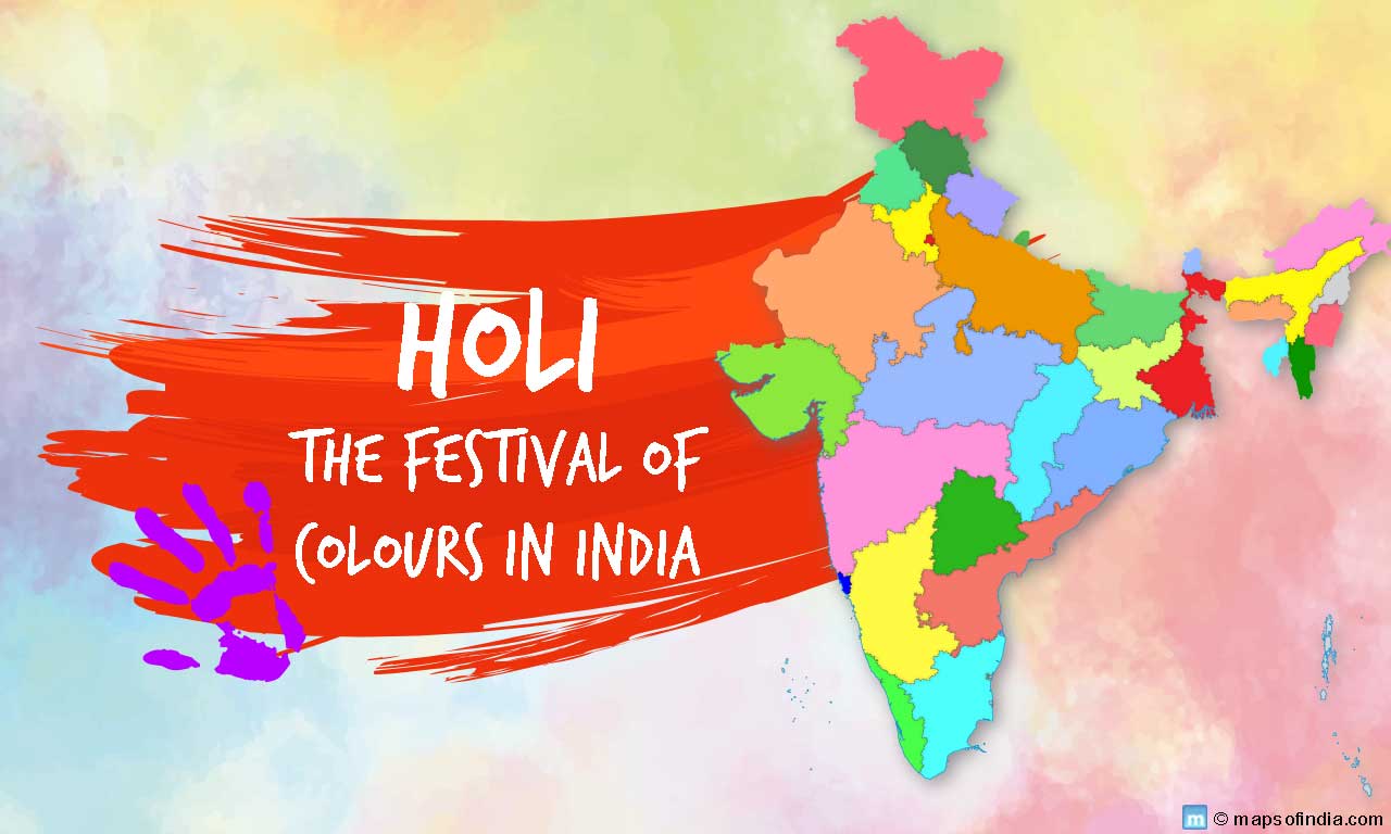 Holi Wallpaper with India Map