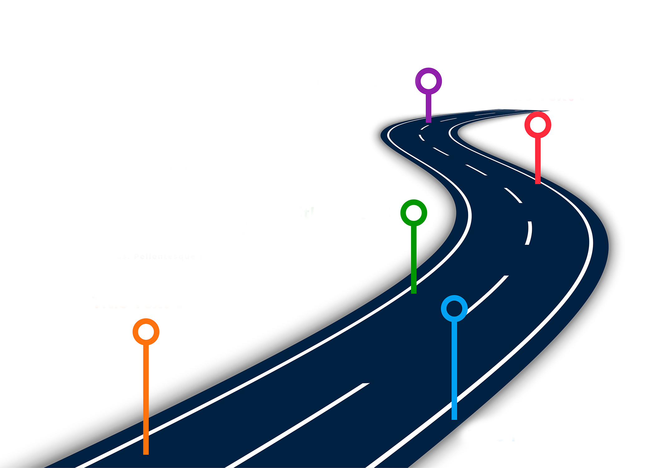 A transport network road displaying markers and arrows, designed to assist in navigation and route selection.