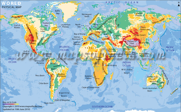 World Map - Physical