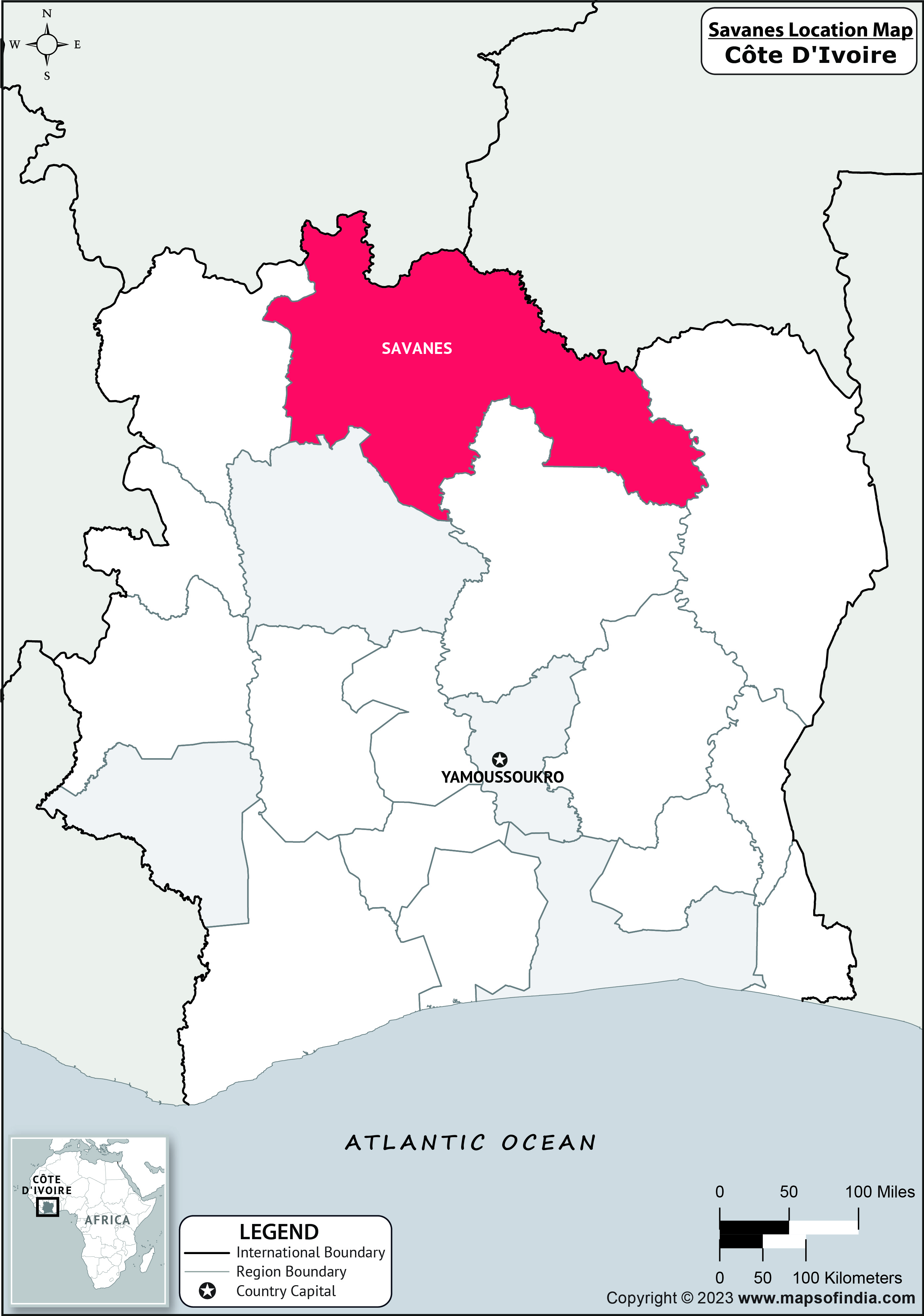 Savanes Location Map