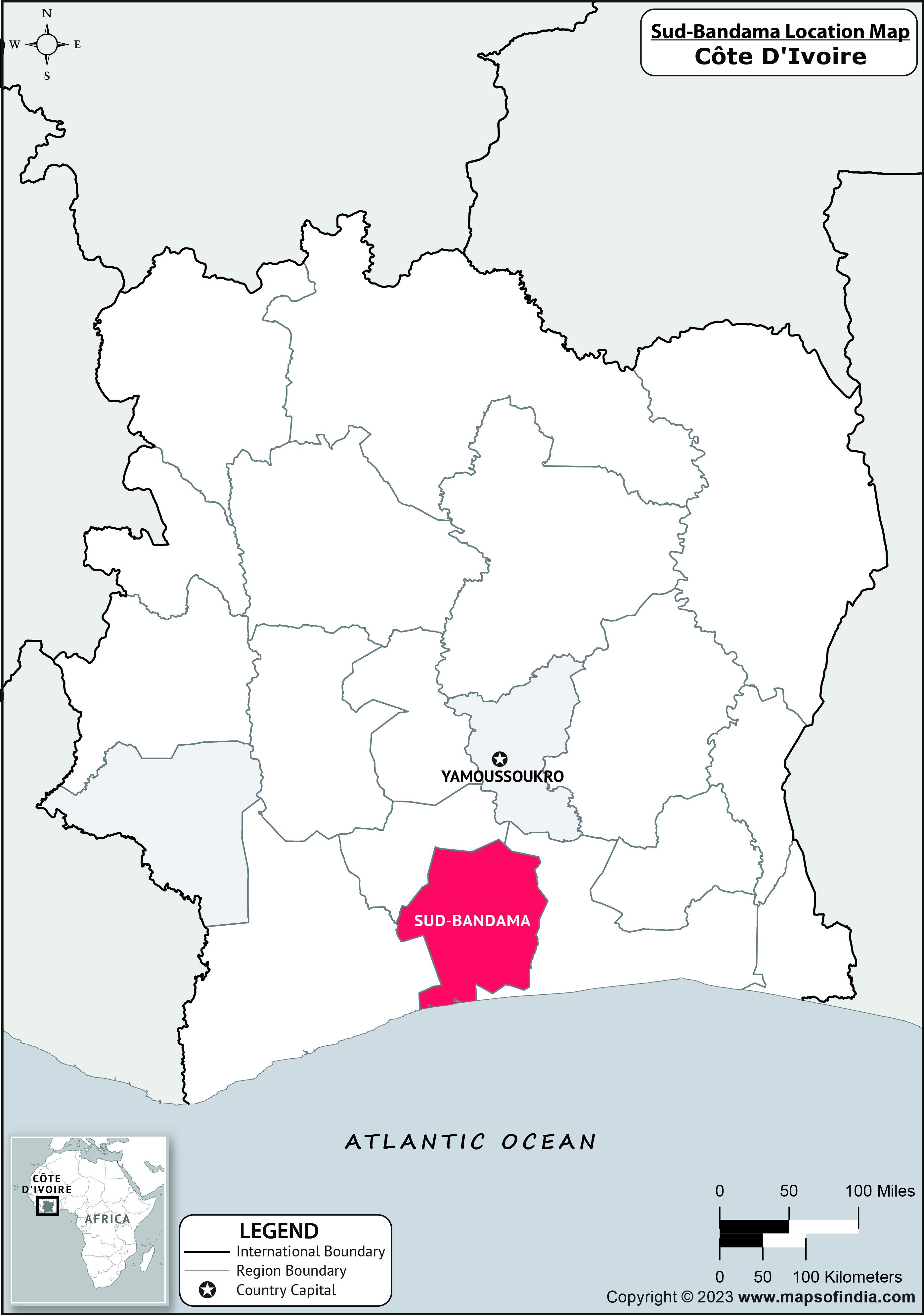 Map of Sud Bandama Location Sud Bandama Location Map