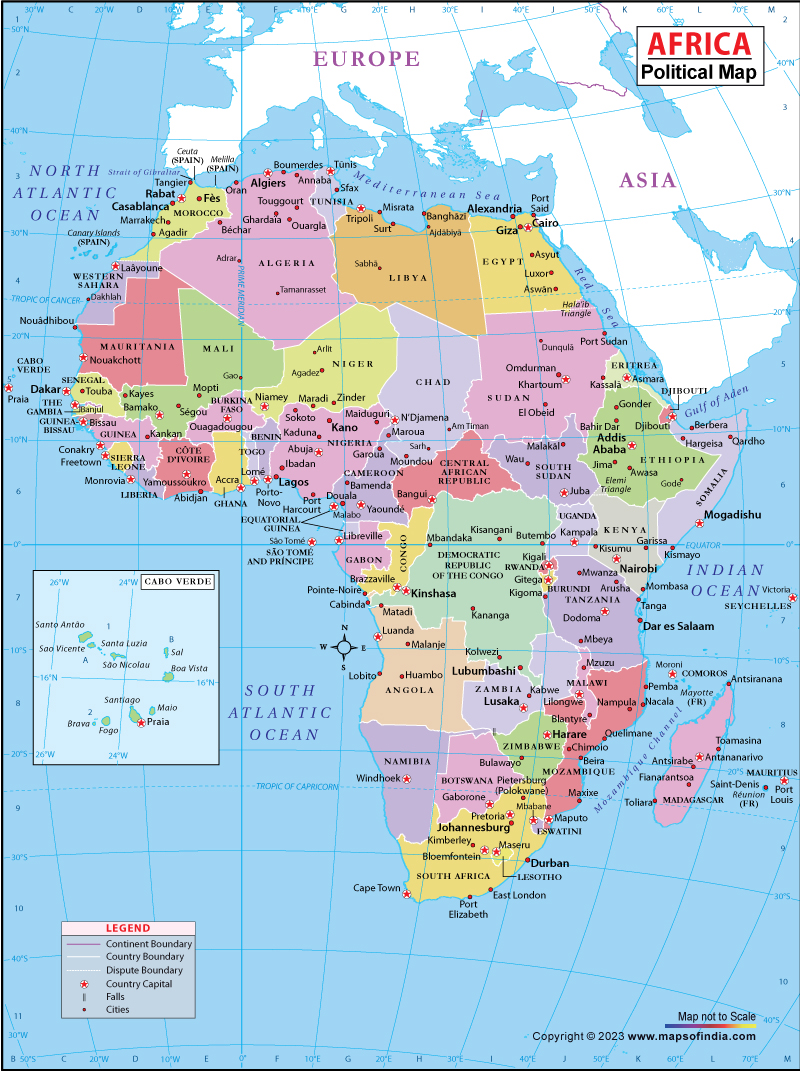 africa on world map