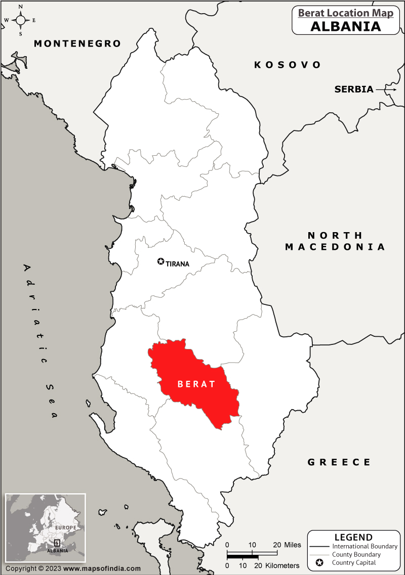 Berat Location Map
