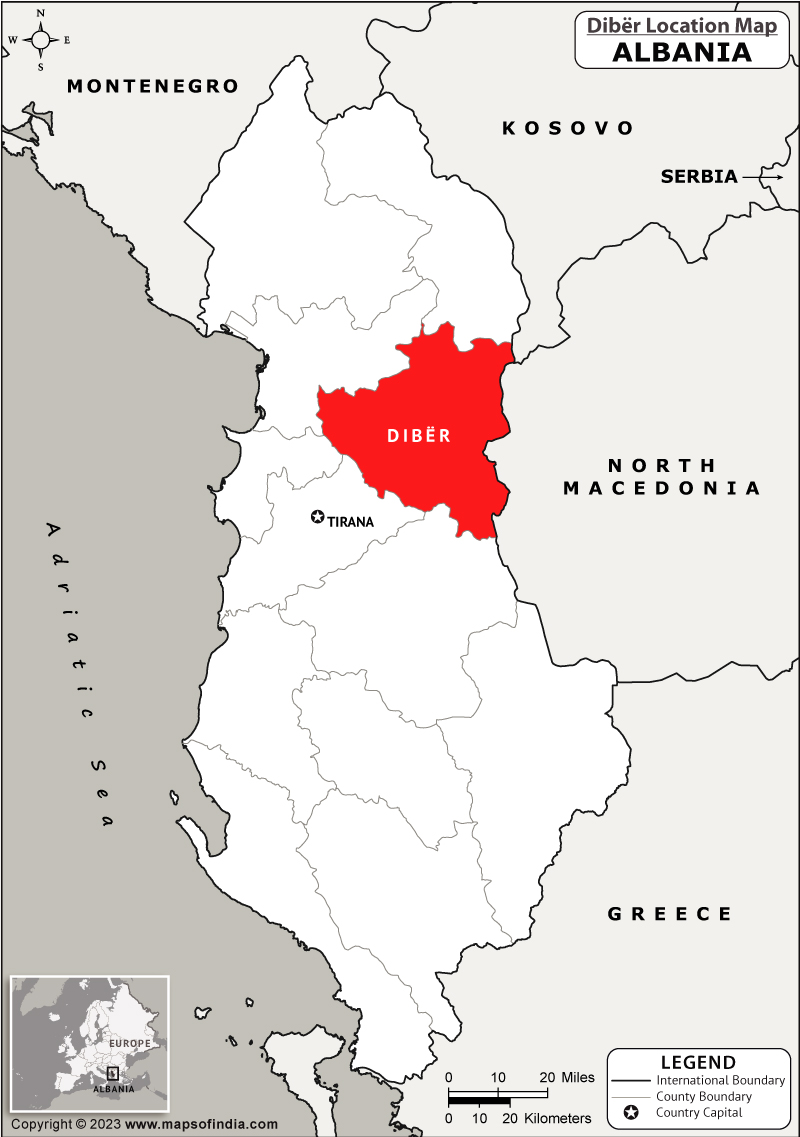 Map of Diber Location Diber Location Map