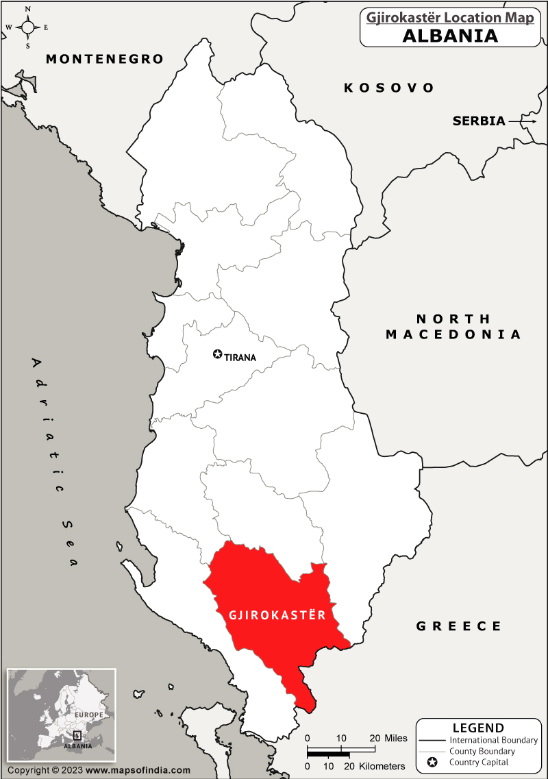 Gjirokaster Location Map