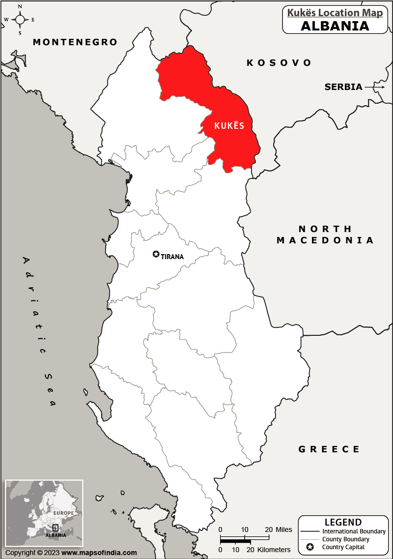 Kukes Location Map