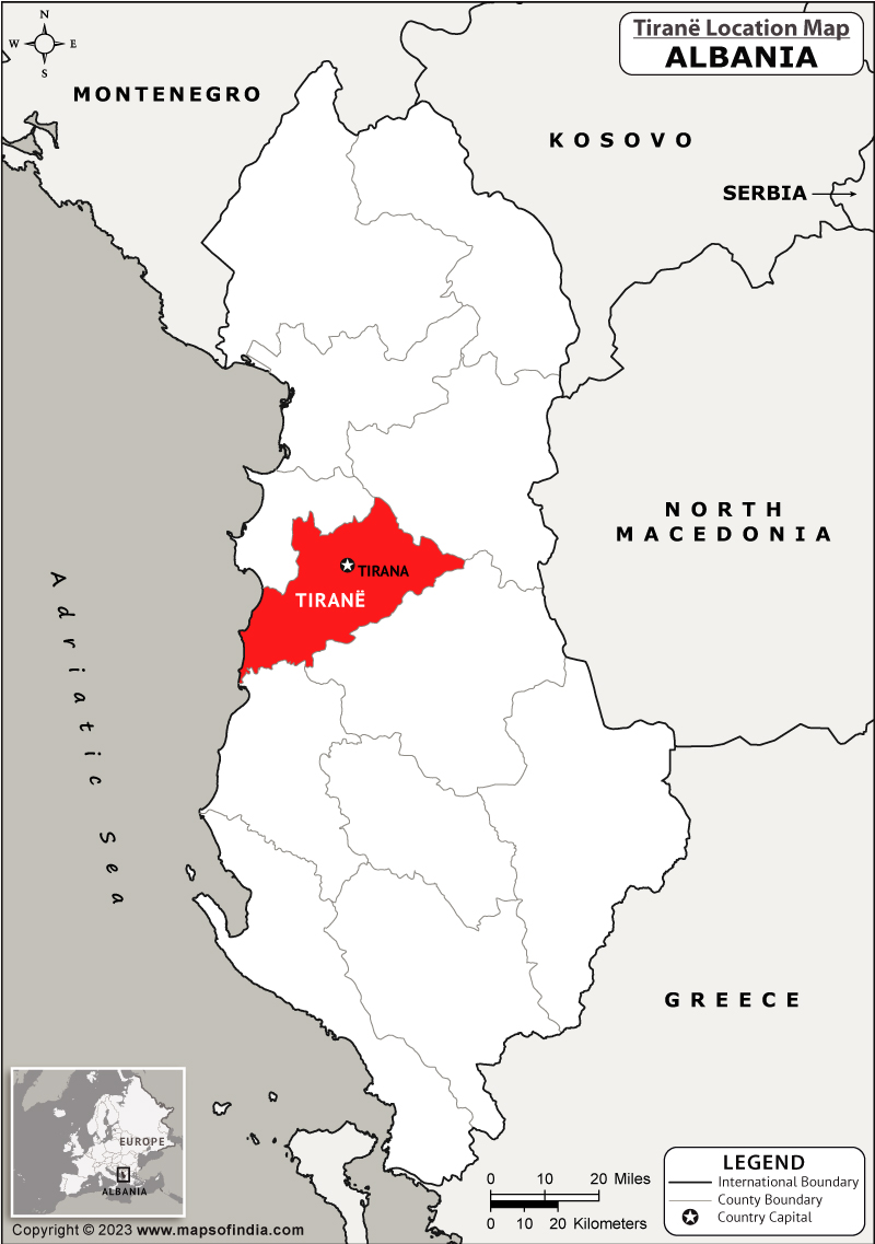 Tirane Location Map