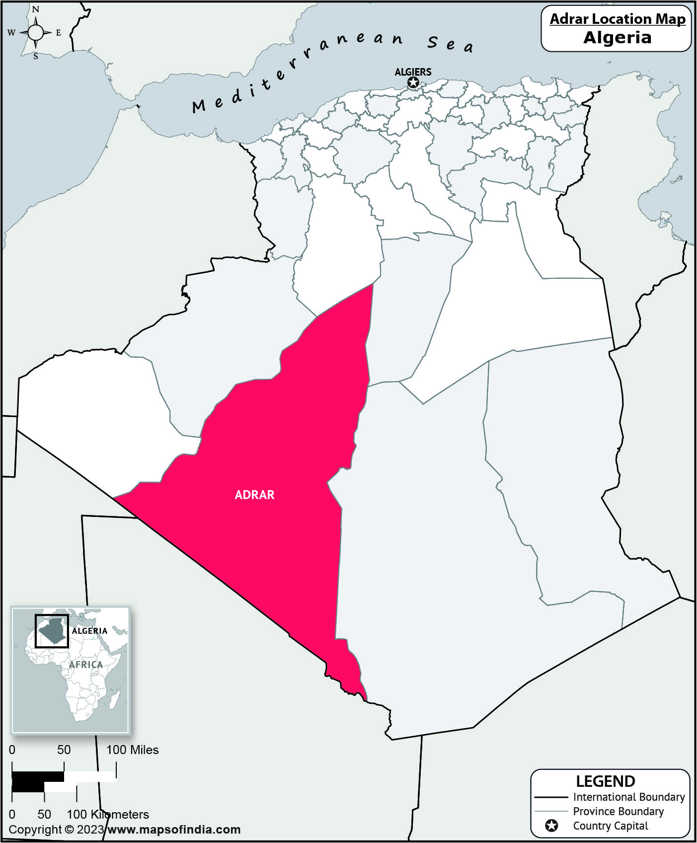 Adrar Location Map