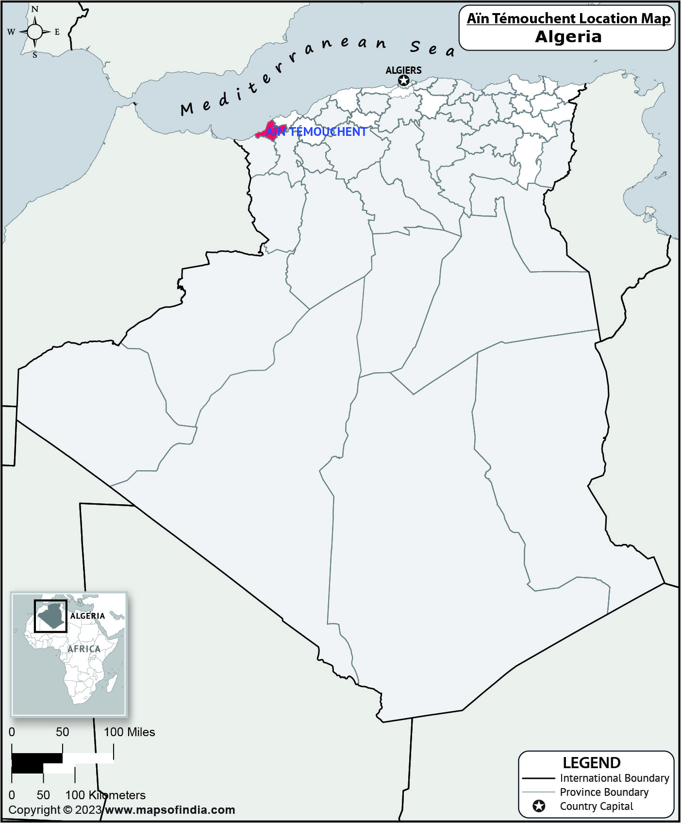 Ain Temouchent Location Map