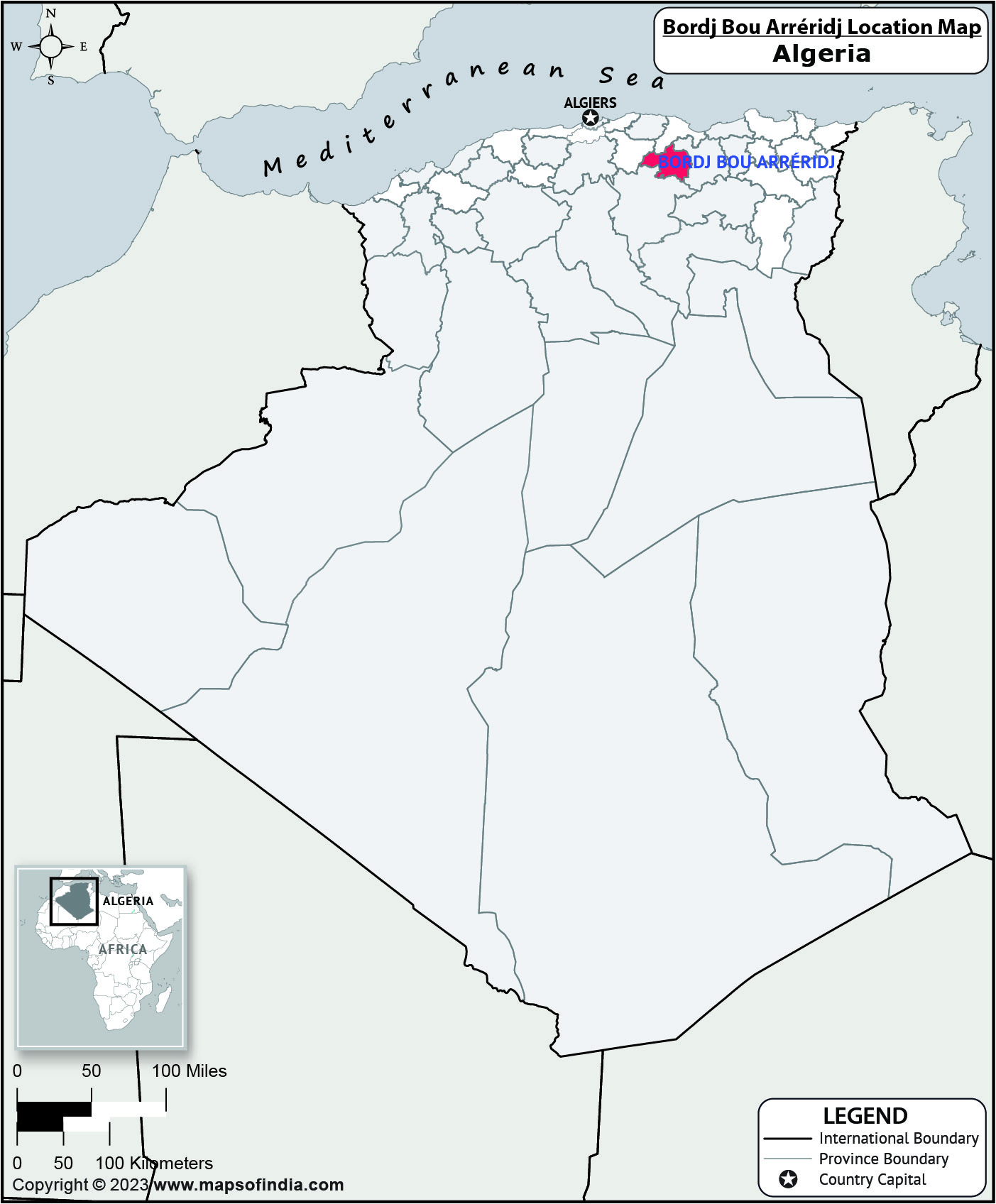 Map of Bordj Bou Arrerid Location Bordj Bou Arrerid Location Map