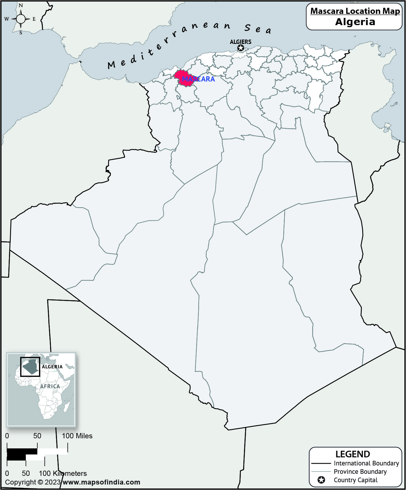Mascara Location Map