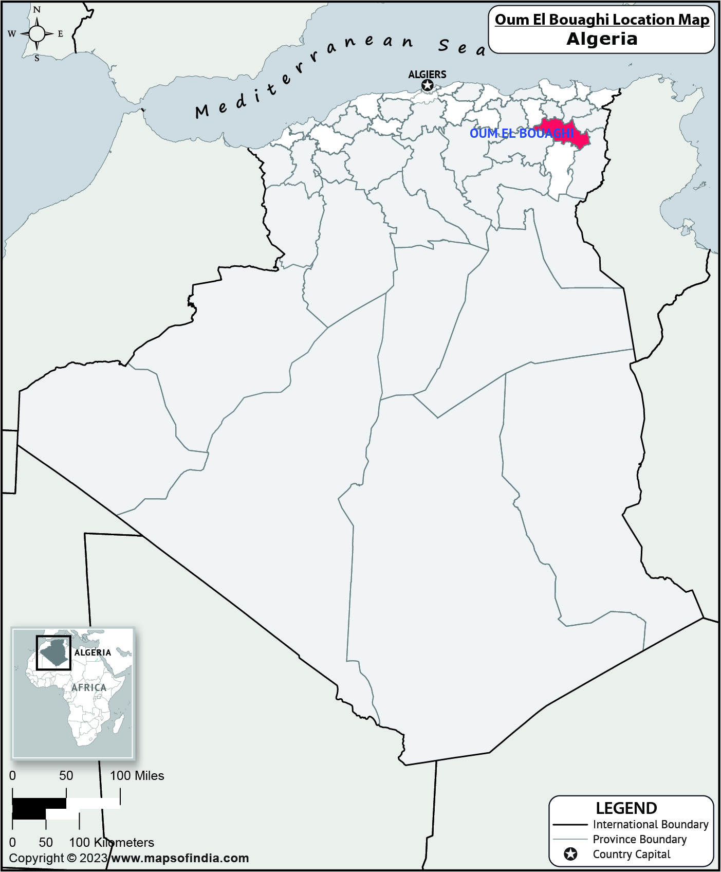 Oum El Bouaghi Location Map