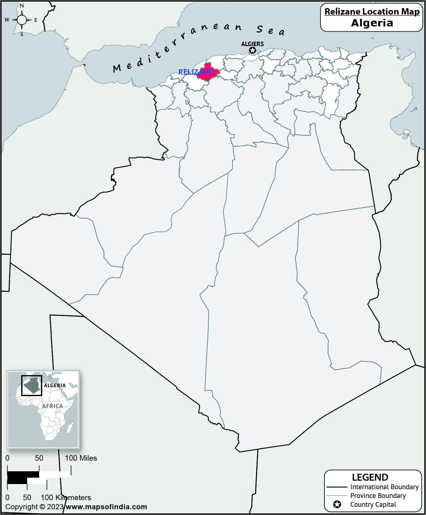 Map of Relizane Location Relizane Location Map