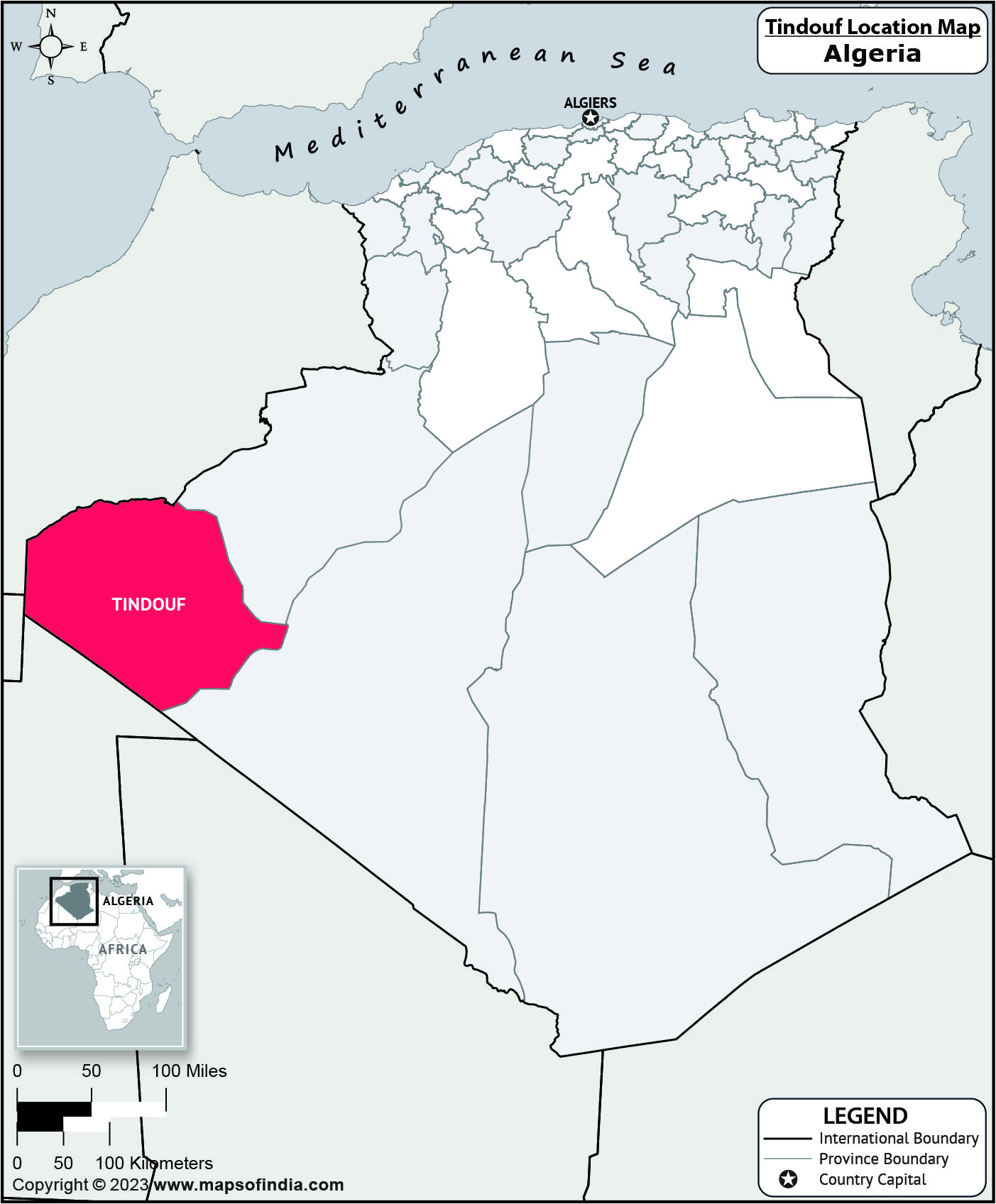 Tindouf Location Map