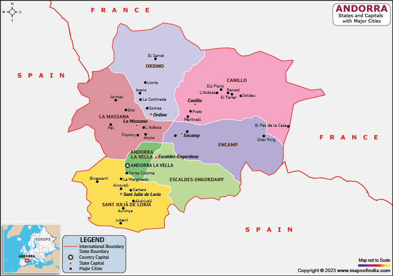 Andorra Map HD Political Map of Andorra