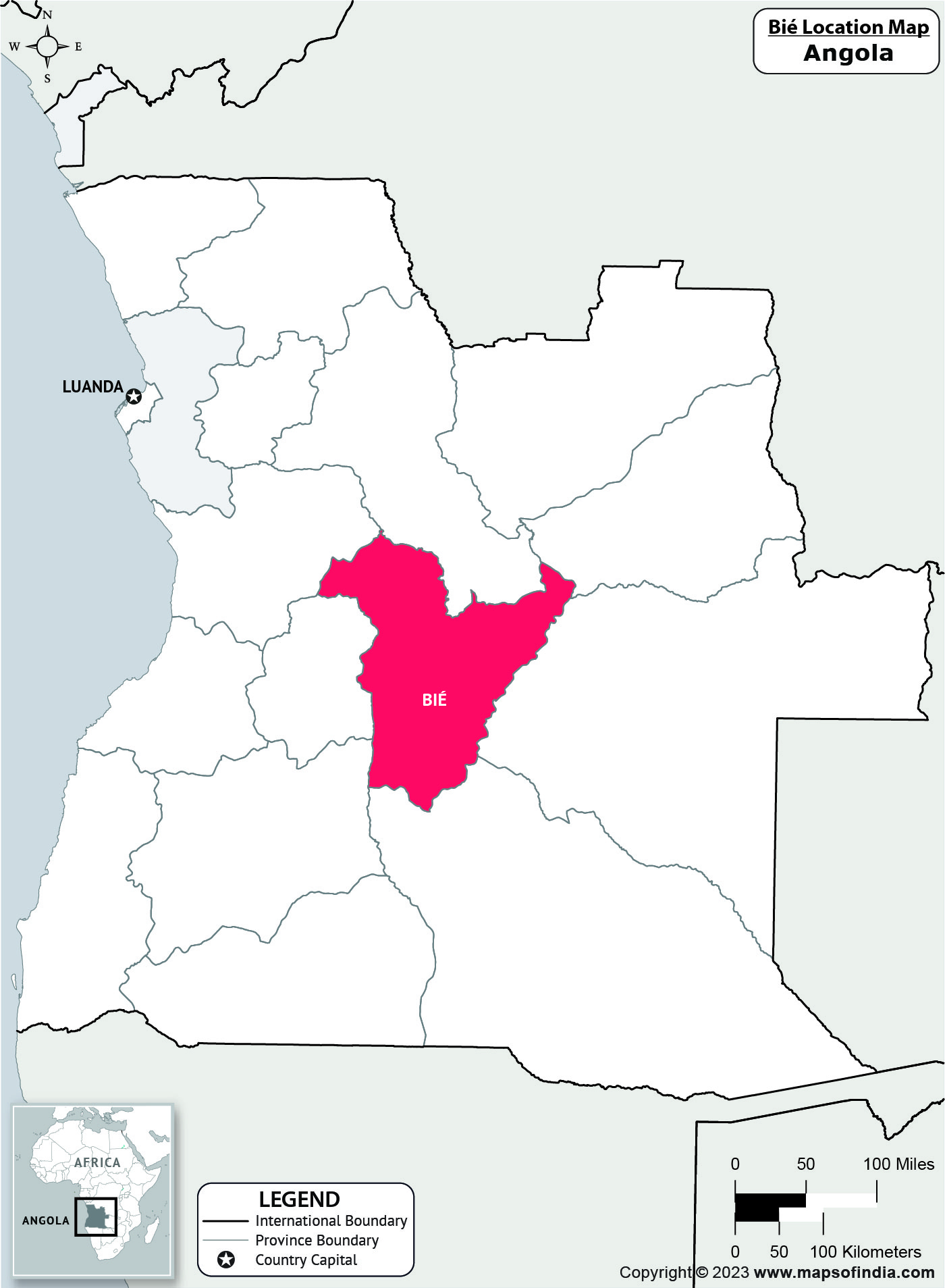 Bie Location Map