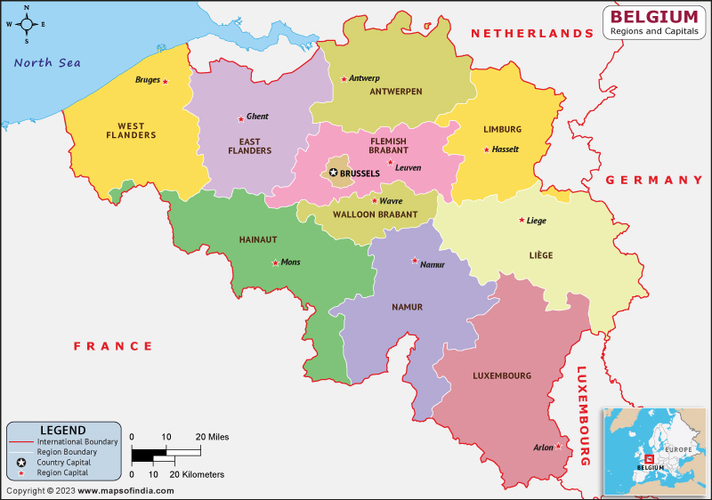 Belgium Regions and Capitals List and Map | List of Regions and ...