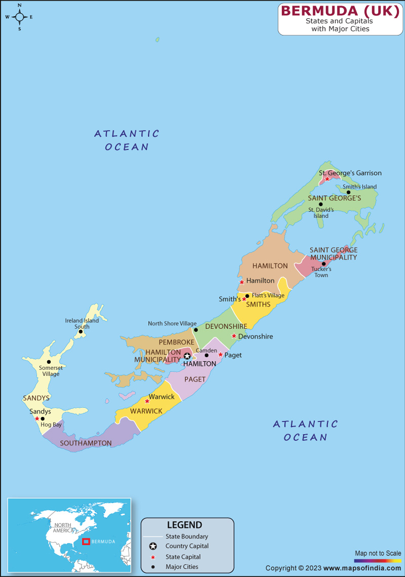 Bermuda States and Capital Map