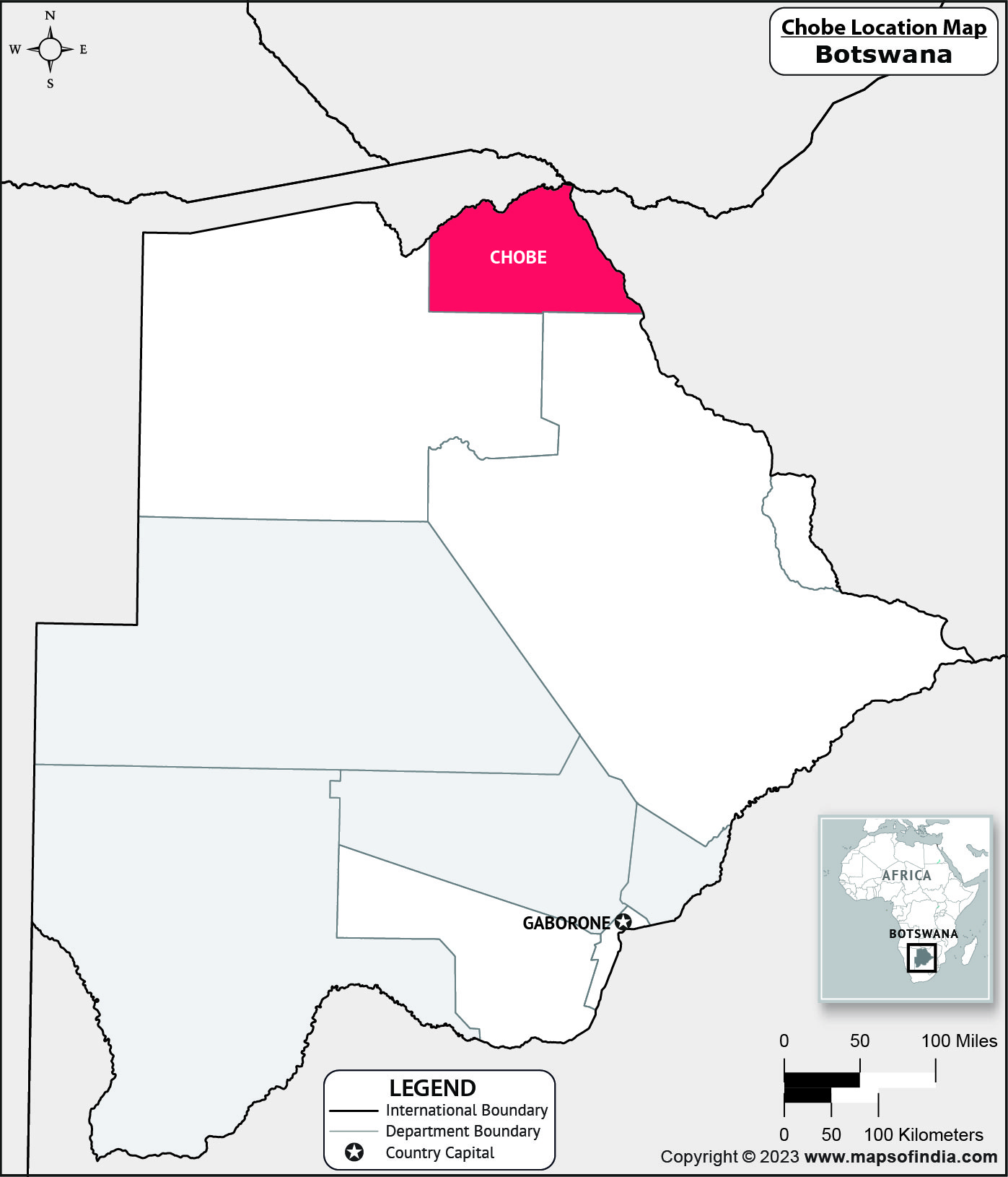 Map of Chobe Location Chobe Location Map