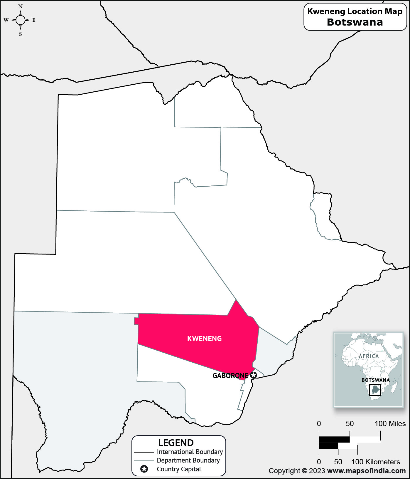 Map of Kweneng Location Kweneng Location Map
