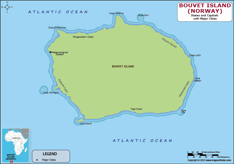 Bouvet Island Island and Capital Map