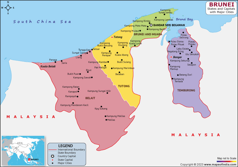 Brunei Map HD Political Map of Brunei