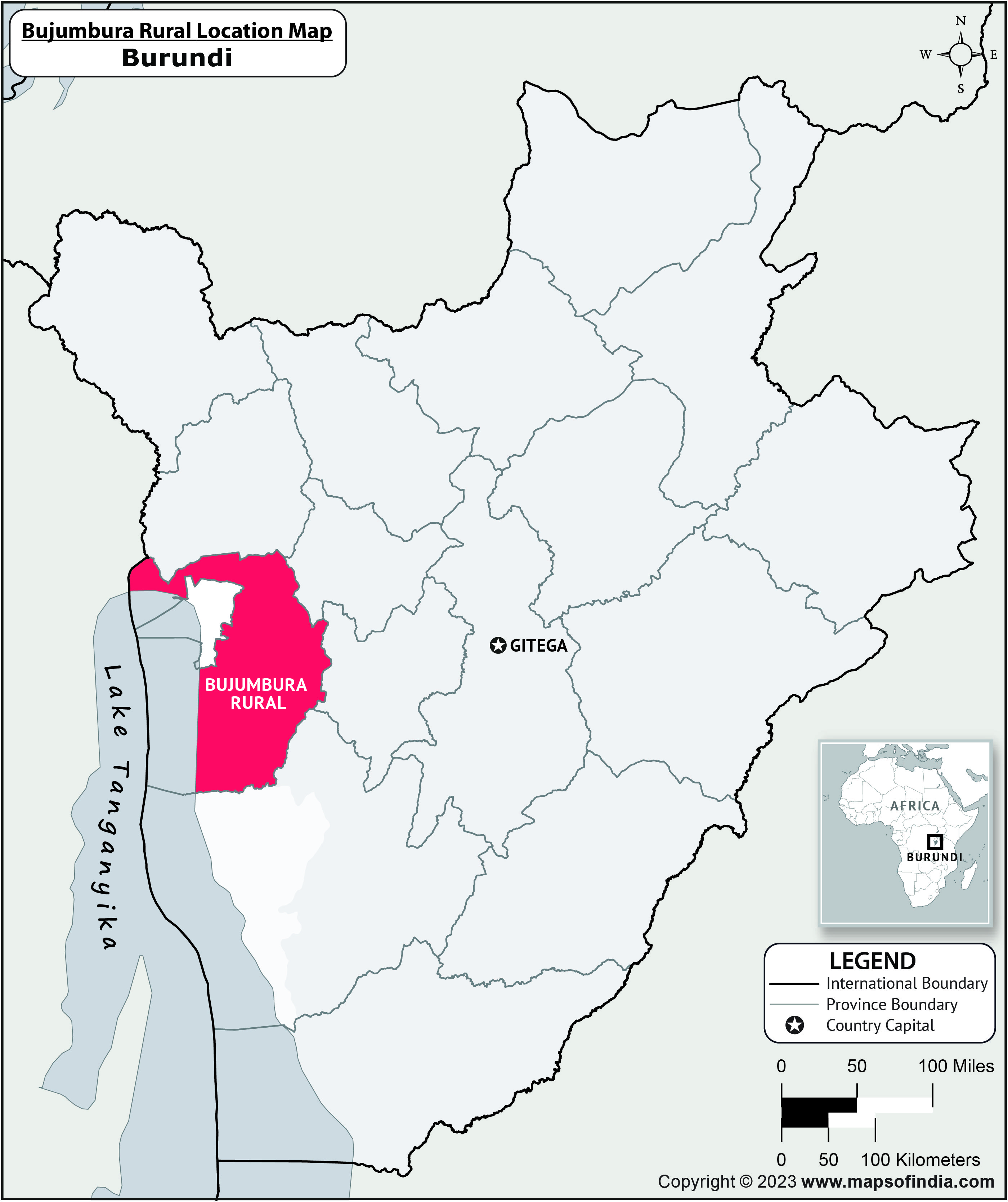 Bujumbura Rural Location Map