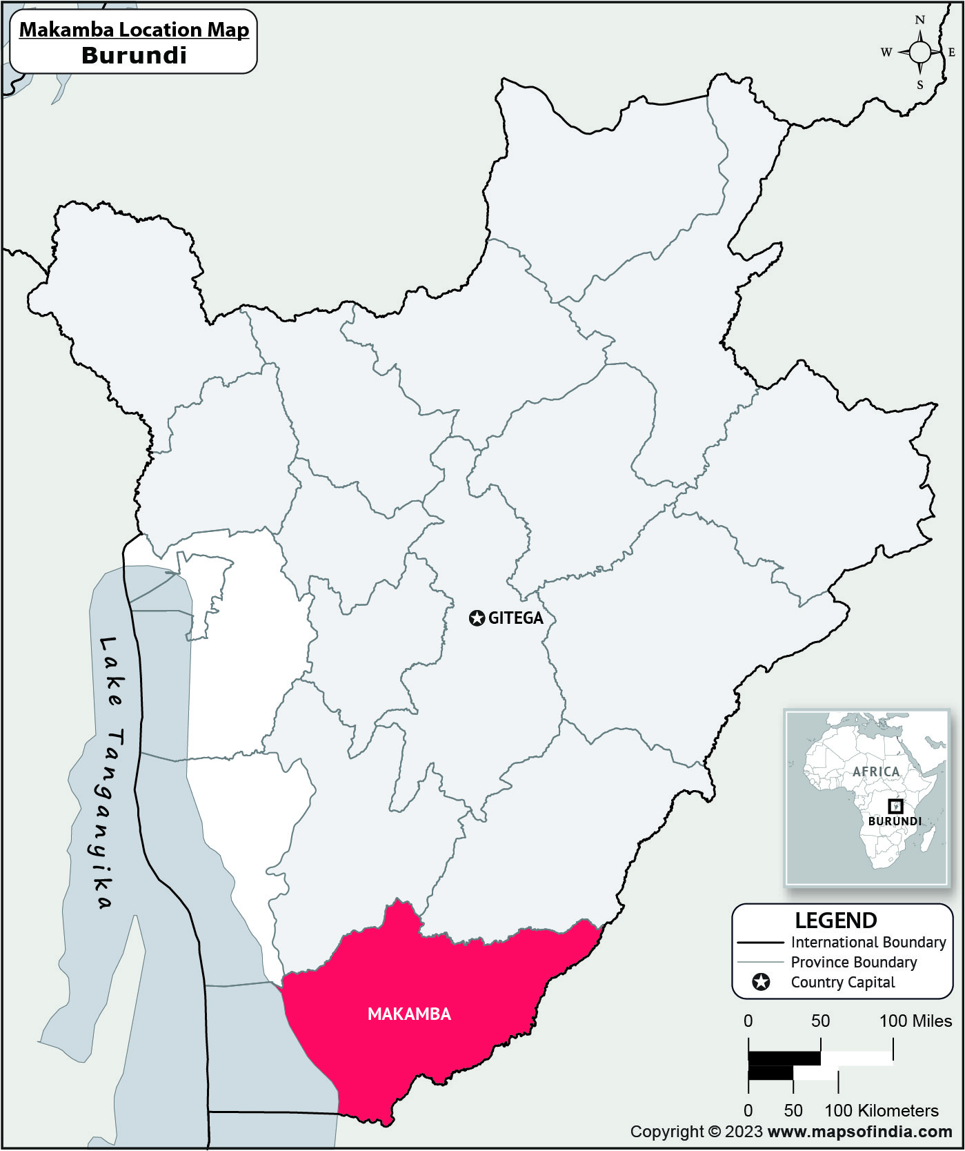 Makamba Location Map