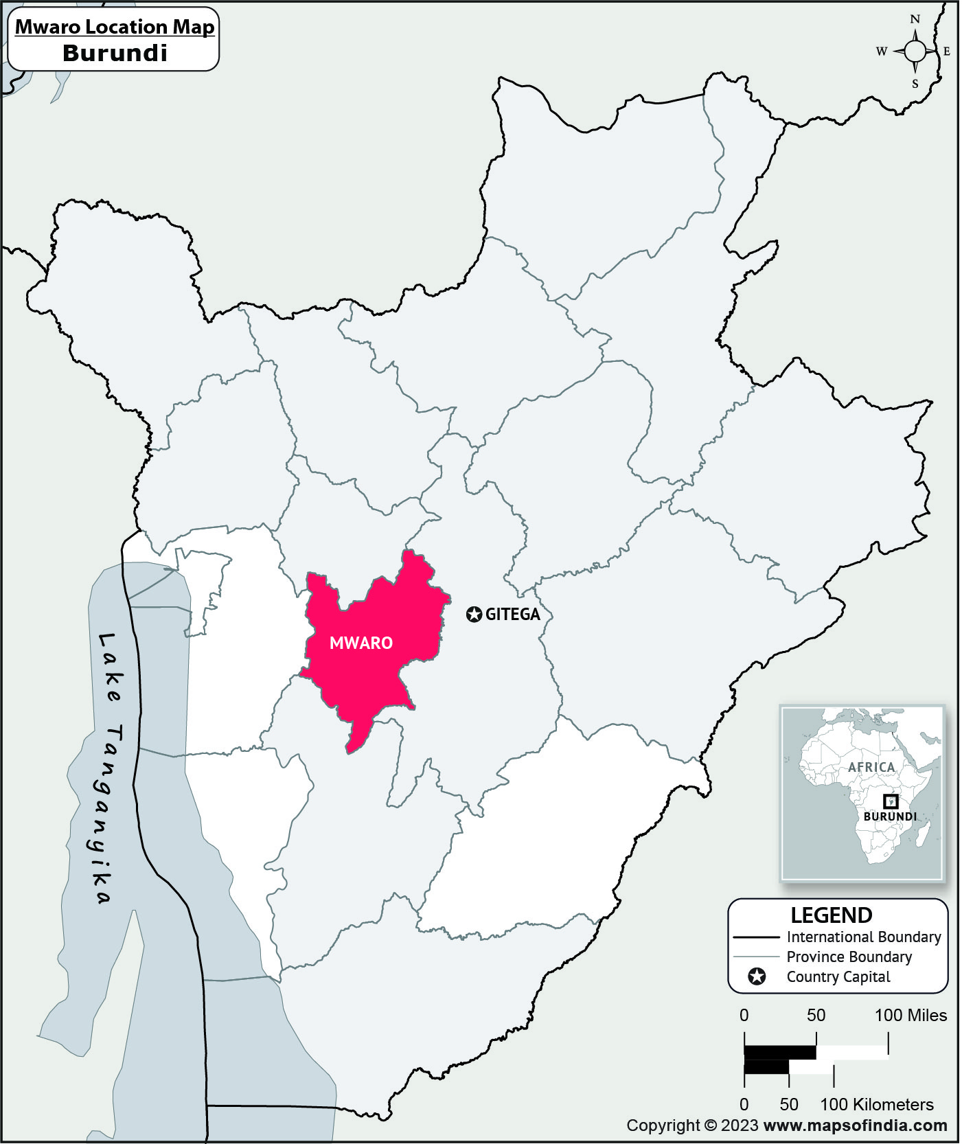 Where is Mwaro Located in Burundi? Mwaro Location Map in the Burundi
