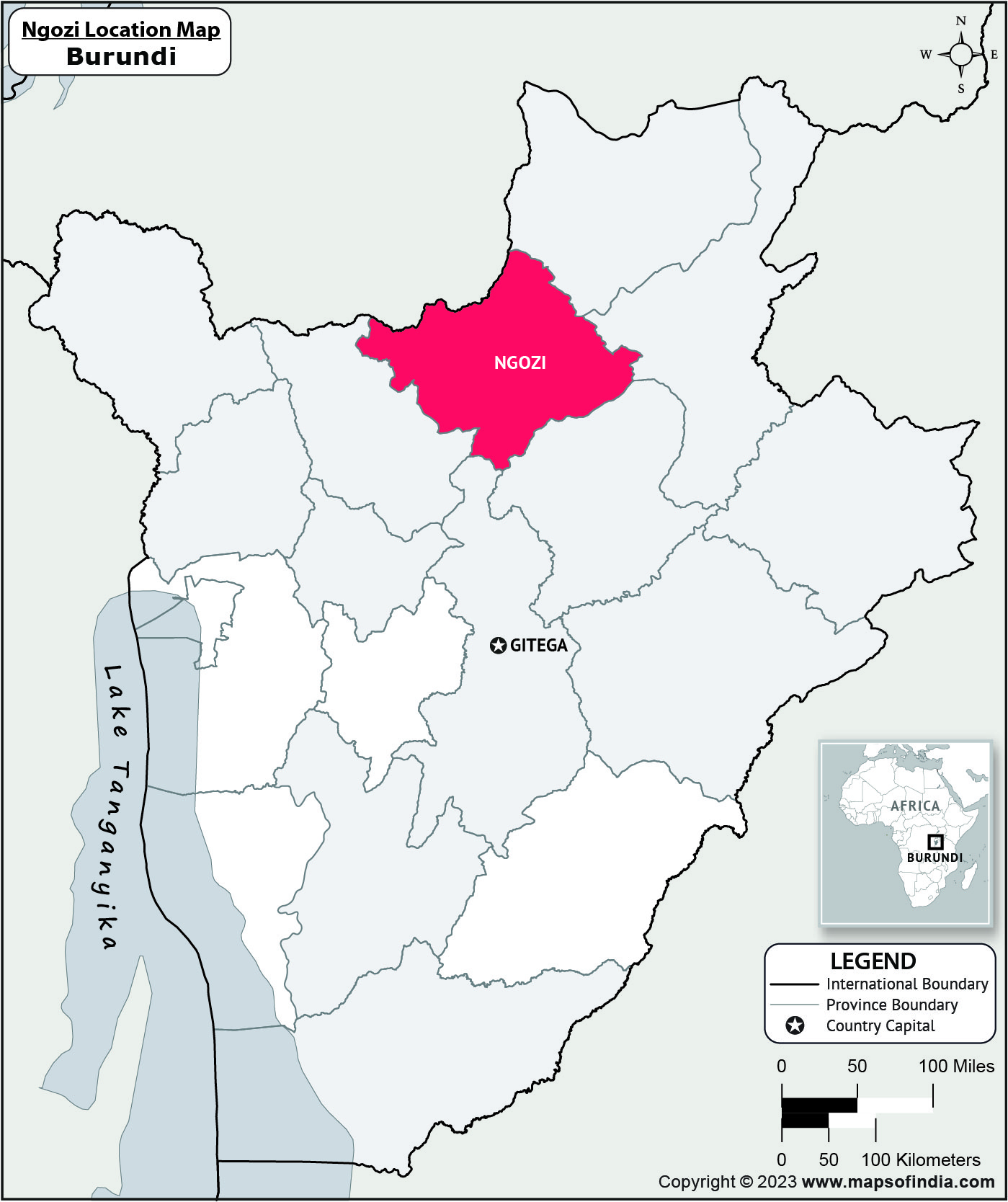 Ngozi Location Map