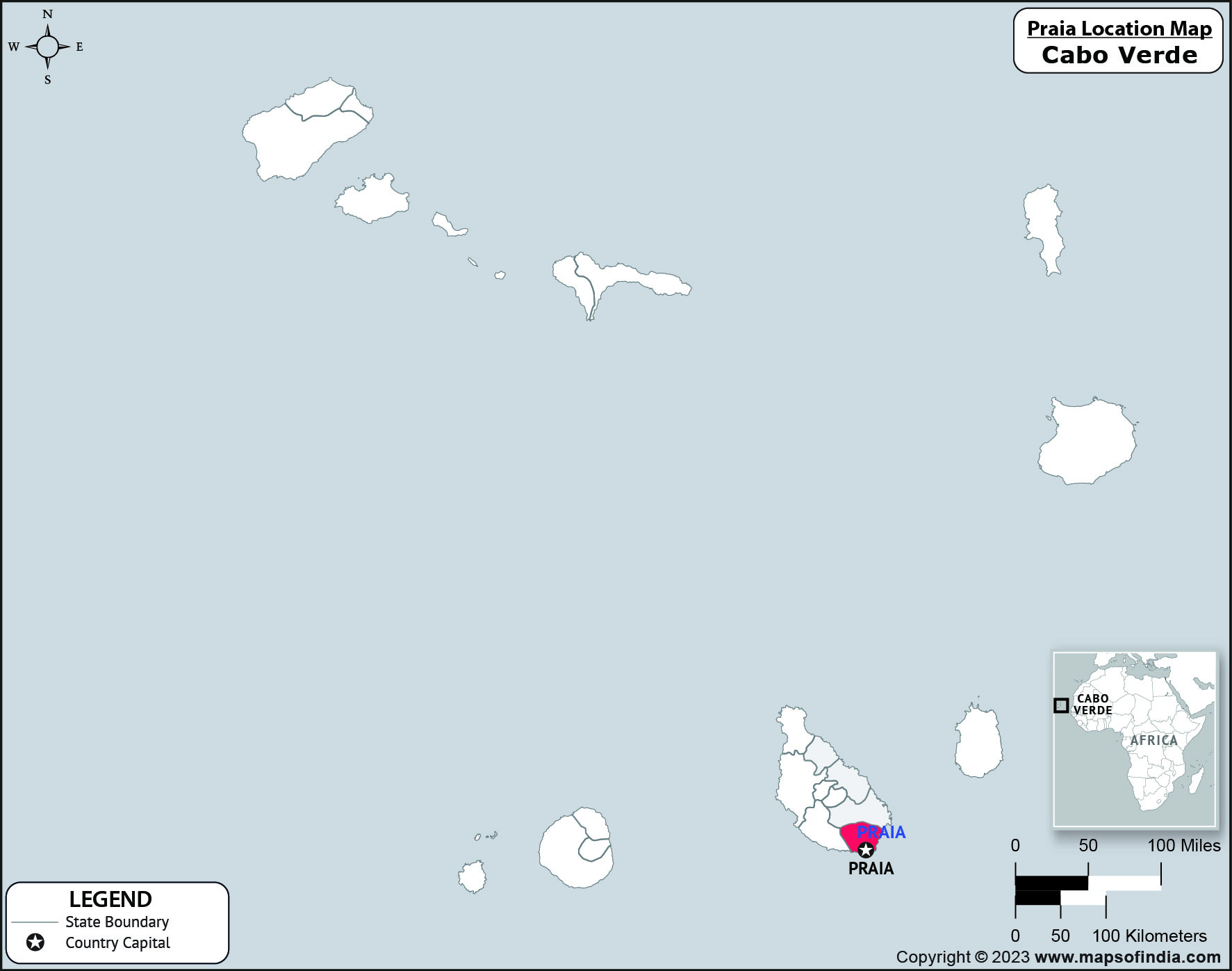 Praia Location Map