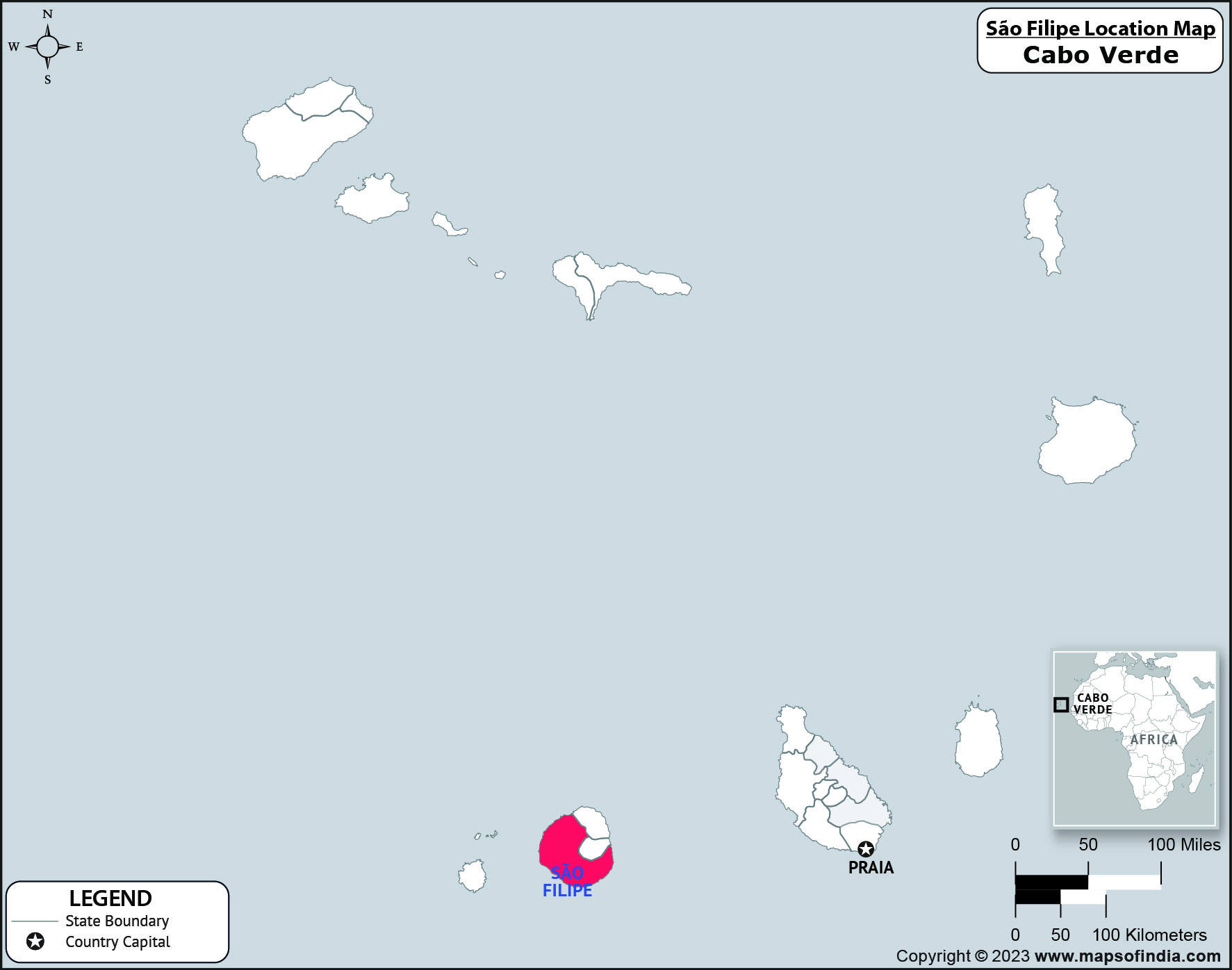 Map of Sao Filipe Location Sao Filipe Location Map