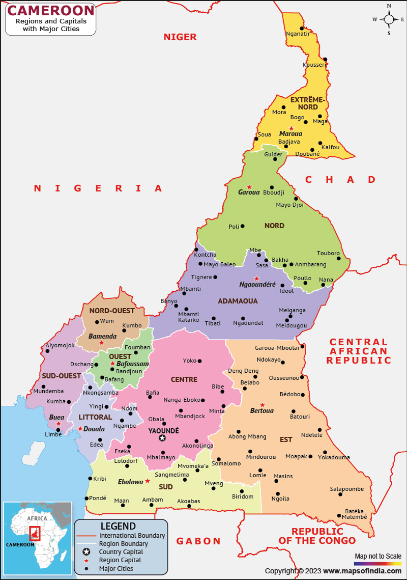 Cameroon Map HD Political Map Of Cameroon