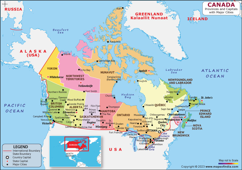 Canada Map | Hd Political Map Of Canada To Free Download